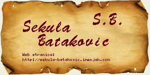 Sekula Bataković vizit kartica